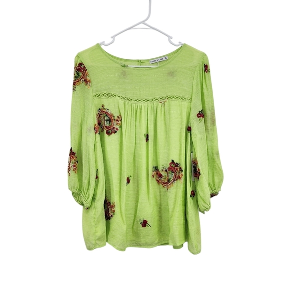 Figueroa & Flower Women's Embroidered Floral Casual Blouse - XL - Picture 1 of 10
